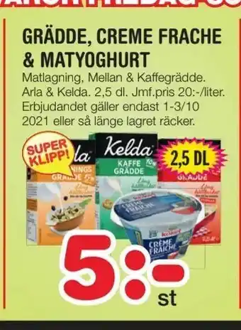 Nya Pulsen Grädde, creme frache & matyoghurt erbjuda