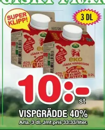 Nya Pulsen Vispgrädde 40% erbjuda