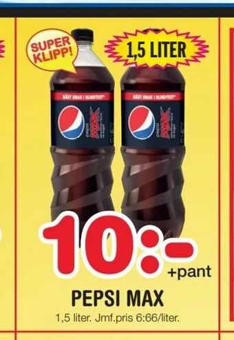 Nya Pulsen Pepsi max erbjuda