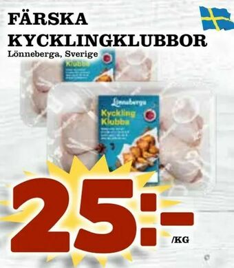Supergrossen Färska kycklingklubbor erbjuda