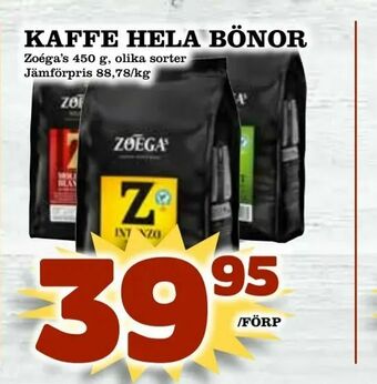 Supergrossen Kaffe hela bönor erbjuda