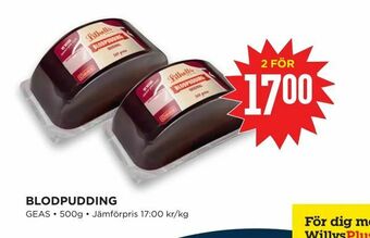 Willys Hemma Blodpudding erbjuda