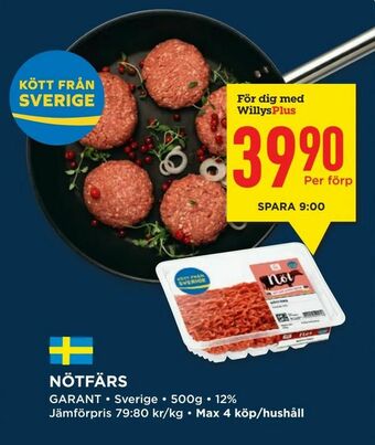 Willys Hemma Nötfärs erbjuda