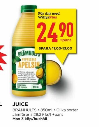 Willys Hemma Juice erbjuda