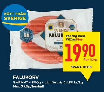 Willys Hemma Falukorv erbjuda