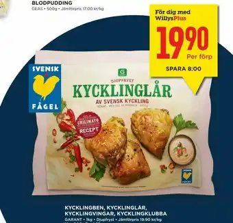 Kycklingben, kycklinglår, kycklingvingar, kycklingklubba