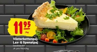 City Gross Västerbottenpaj, Lax- & Spenatpaj erbjuda