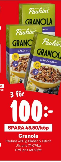 City Gross Granola erbjuda