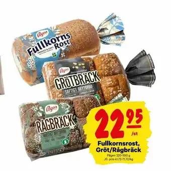 Fullkornsrost, Gröt/Rågbräck
