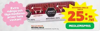Coop Forum John's Selection Nötfärs I Rulle 500g erbjuda