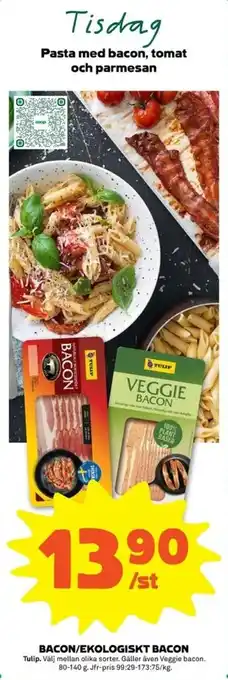 Coop Forum Tulip Bacon/Ekologiskt Bacon 80-140g erbjuda