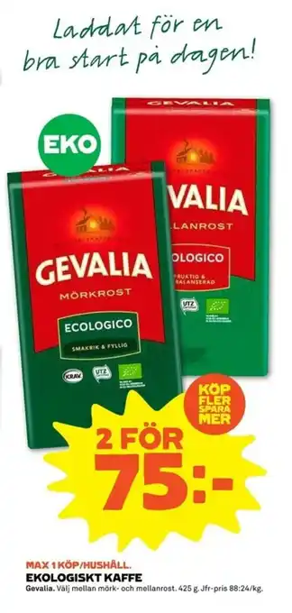 Coop Forum Gevalia Ekologiskt Kaffe 425g erbjuda