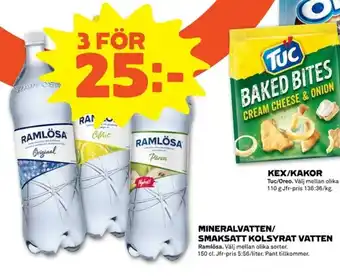 Ramlösa Mineralvatten/Smaksatt Kolsyrat Vatten 150cl