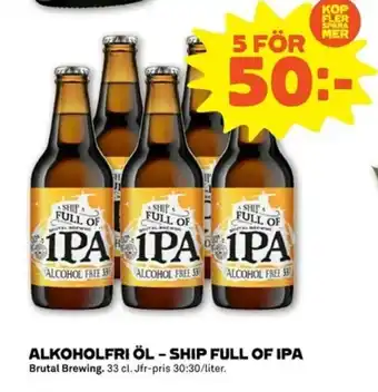 Coop Forum Brutal Brewing Alkoholfri Öl - Ship Full of IPA 33cl erbjuda