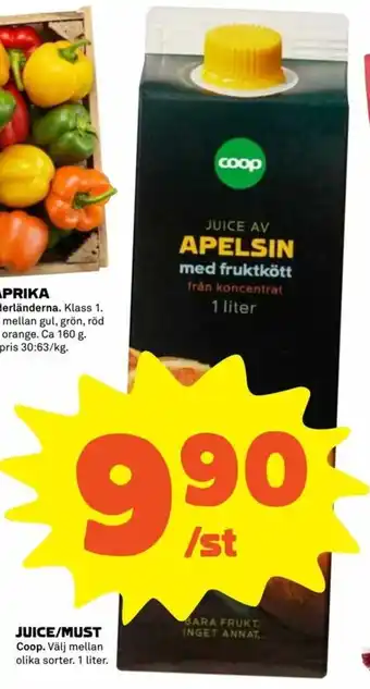 Coop Extra Coop Juice/Must 1 liter erbjuda