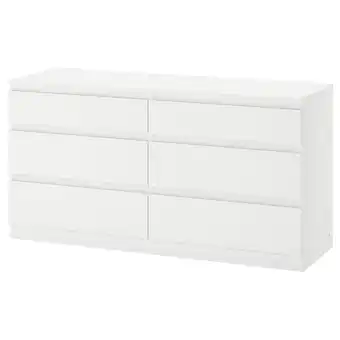 IKEA Kullen Byrå med 6 lådor, vit, 140x72 cm erbjuda