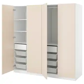 Pax / reinsvoll Garderobskombination, vit/gråbeige, 200x60x201 cm