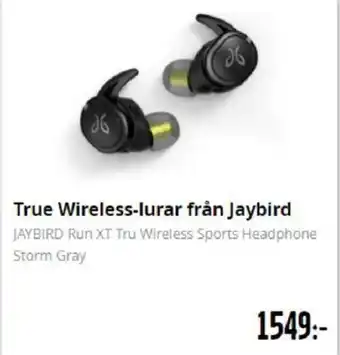 True Wireless-lurar från Jaybird JAYBIRD Run XT Tru Wireless Sports Headphone Storm Gray