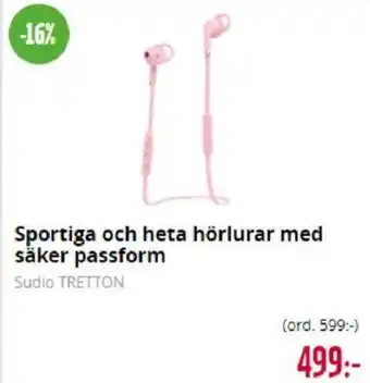 Teknikmagasinet Sportiga och heta hörlurar med säker passform, Sudio TRETTON erbjuda