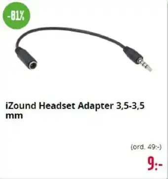 iZound Headset Adapter 3,5-3,5 mm
