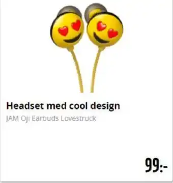 Teknikmagasinet Headset med cool design, JAM Oji Earbuds Lovestruck erbjuda