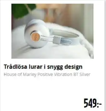 Teknikmagasinet Trådlösa lurar i snygg design, House of Marley Positive Vibration BT Silver erbjuda