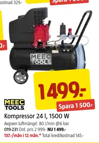 Jula Kompressor 24 l, 1500 W erbjuda