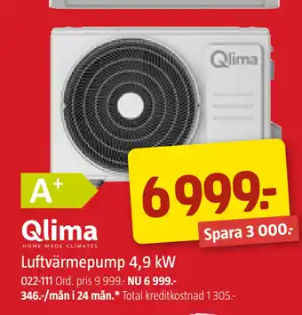Jula Luftvärmepump 4,9 kW erbjuda