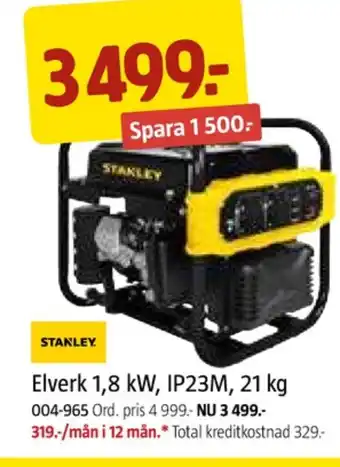 Jula Stanley elverk erbjuda