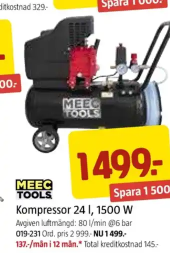 Jula Meec tools kompressor erbjuda