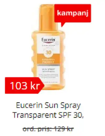 Apotea Eucerin Sun Spray Transparent SPF 30 erbjuda
