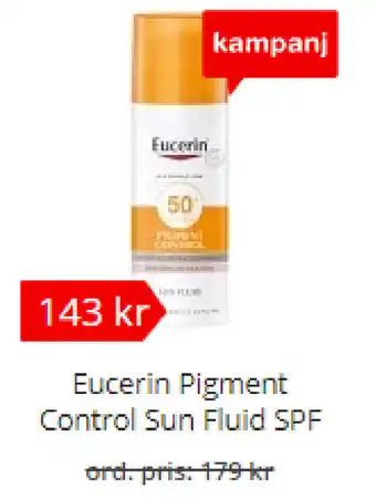 Apotea Eucerin Pigment Control Sun Fluid SPF erbjuda