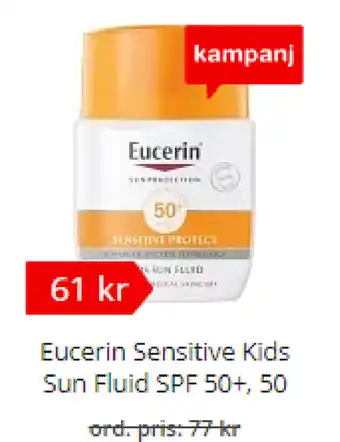 Apotea Eucerin Sensitive Kids Sun Fluid SPF 50+ 50ml erbjuda