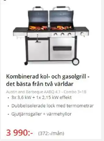 NetOnNet Kombinerad kol- och gasolgrill- det bästa från två världar erbjuda