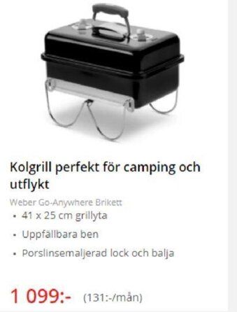 NetOnNet Kolgrill perfekt för camping och utflykt erbjuda