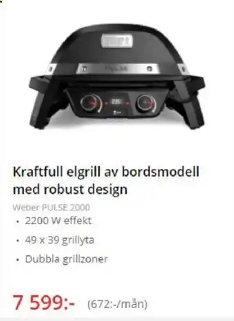 NetOnNet Kraftfull elgrill av bordsmodell med robust design erbjuda