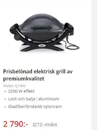 Prisbelönad elektrisk grill av premiumkvalitet