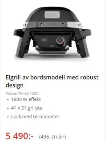NetOnNet Elgrill av bordsmodell med robust design erbjuda