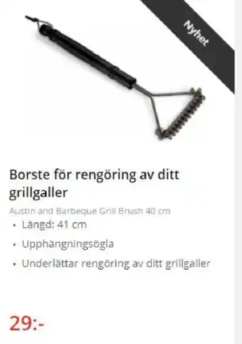 Borste för rengöring av ditt grillgaller