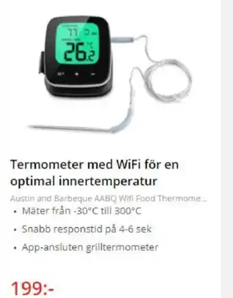 NetOnNet Termometer med WiFi för en optimal innertemperatur erbjuda
