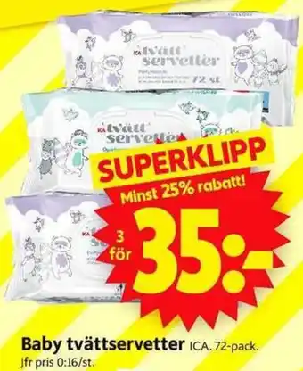 ICA Supermarket Baby tvättservetter erbjuda