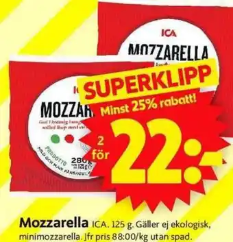ICA Supermarket Mozzarella erbjuda