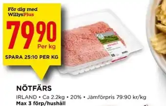 Willys NÖTFÄRS erbjuda