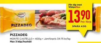 Willys PIZZADEG erbjuda