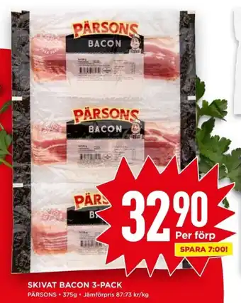 Willys SKIVAT BACON 3-PACK erbjuda