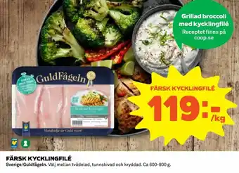 Coop Daglivs GuldFågeln Färsk Kycklingfilé 600-800g erbjuda