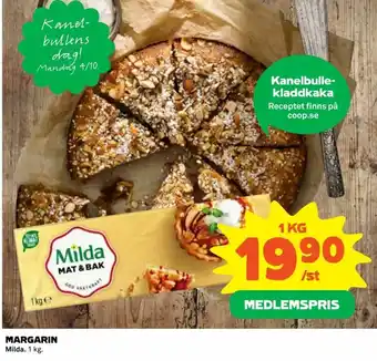 Coop Daglivs Milda Margarin 1kg erbjuda