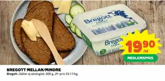 Coop Daglivs Bregott Mellan/Mindre 600g erbjuda