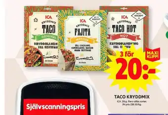 ICA Maxi Ica taco kryddmix erbjuda