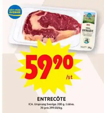 ICA Maxi Ica entrecôte erbjuda
